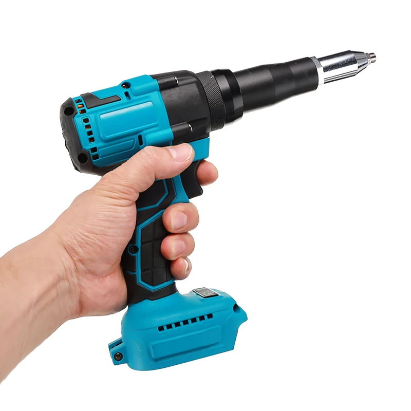 10000N Electric Rivet Gun Electric Blind Riveter Gun with LED Light Automatic Rivet Nut Gun Rivet Rechargeable Rivet Gun