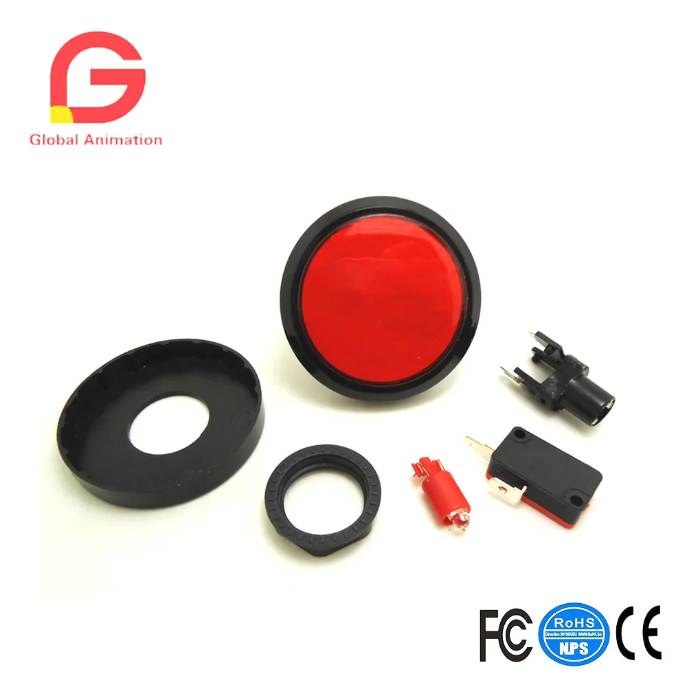 10 STKS 60 MM/Neu 5 V LED Licht Lamp Grote Ronde Arcade Video Game Speler Drukknop Micro schakelaar Voor Machines