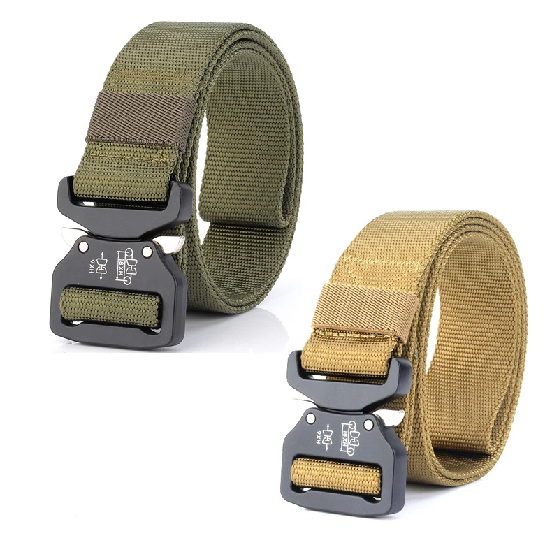 

Men's Tactical Belt Training Nylon Belt Hunting Heavy Duty Waist Strap Metal Buckle Combat Survival Accessories