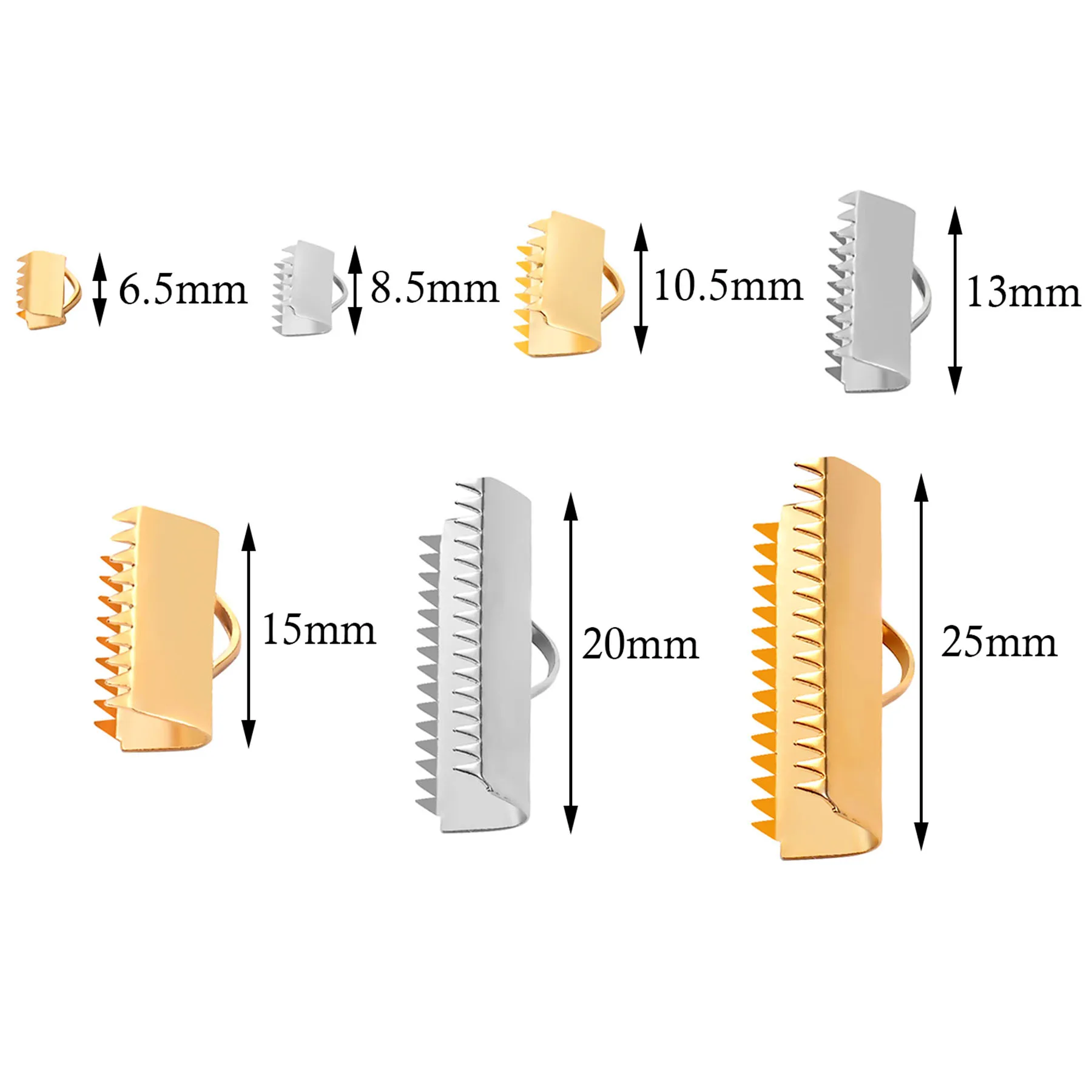 20Pcs/Lot Stainless Steel Crimp End Beads Buckle Tips Clasp Cord Flat Cover Clasps DIY Bracelet Connectors For Jewelry Making