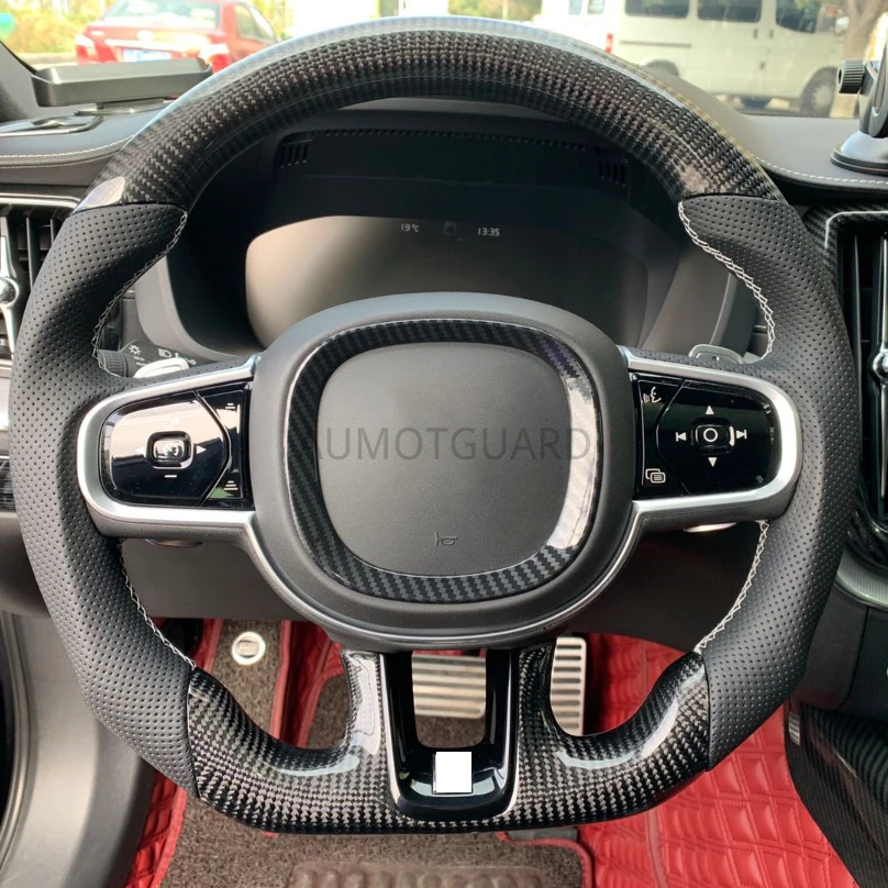 

High Quality Refit Carbon Fiber Leather Steering Wheel For Volvo XC90 S80 XC60 S90 V70 V50 S40 V60 XC70 V40 2017 2018 2019 2020