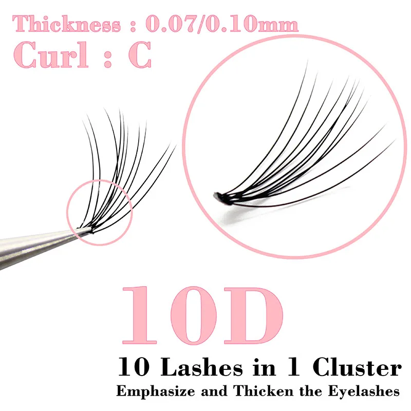 Navina Natürliche lange individuelle Cluster-Wimpernverlängerung, falsche Wimpern, 60 Bündel/Box, Make-up, 10D-Nerz-Flare-Wimpern, Zilien Cilio