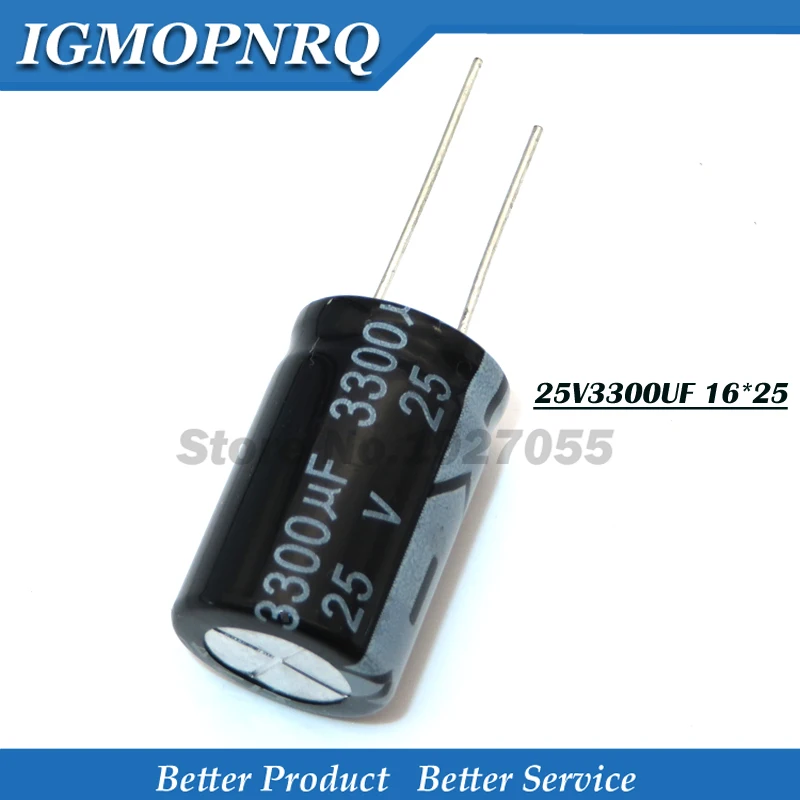 

5 шт./лот 25V3300UF 16х25 мм 3300 мкФ 25В 16х25 хорошего качества 3300uf25v алюминиевый электролитический конденсатор Новый
