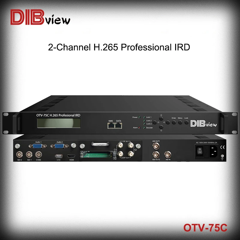 OTV-75C Professional DVB-C ISDB-T ATSC-T DVB-T/T2 DVB-S/S2 DVB-S2X to Mpeg2 Mpeg4 H.265 HEVC HD IRD decoder