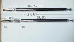 1PC New Hot Replacement 120cm Length 10 Sections Super Long Telescopic Antenna Aerial for AM FM Radio TV