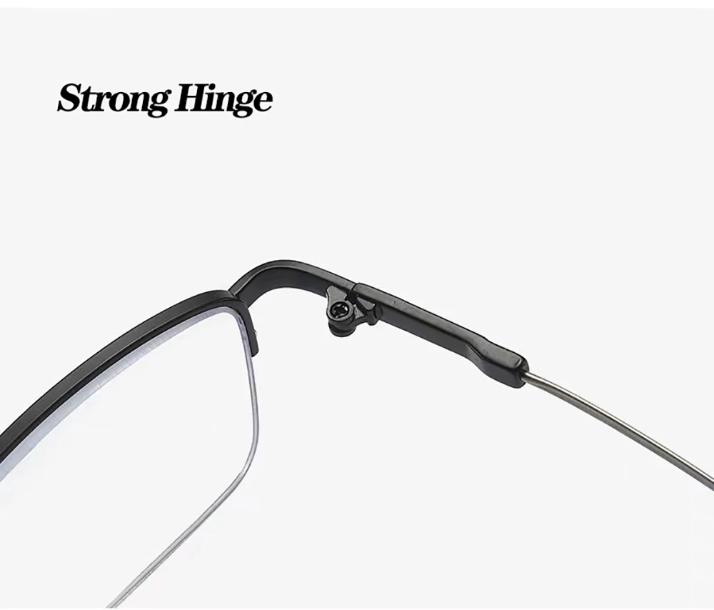 Progressive Herren-Brillengestell, multifokale Lesebrille, Anti-Blaulicht-Brille, Nah-Fernsicht-Glasse Previousadras de Metal + 4 – Detail 9