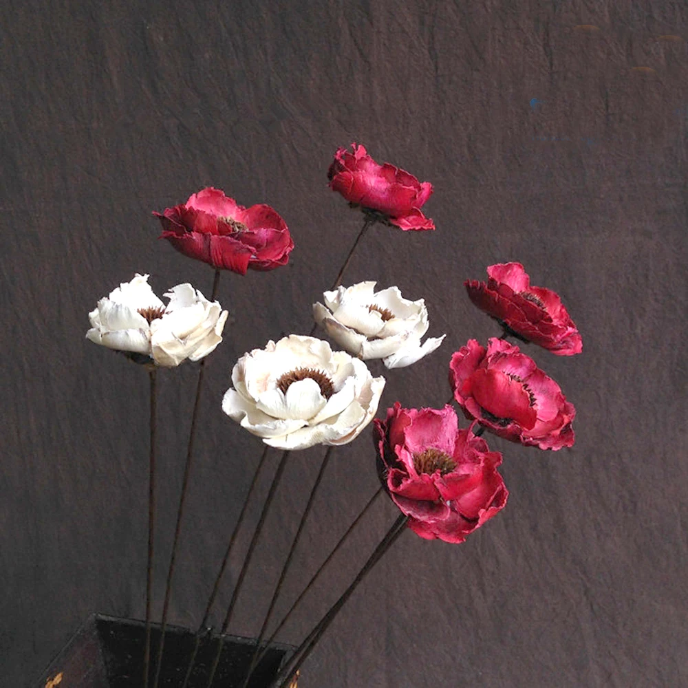 

4pcs dried flower bouquets dried corn poppy bouquets&dried Papaver rhoeas&Coquelicot bunches