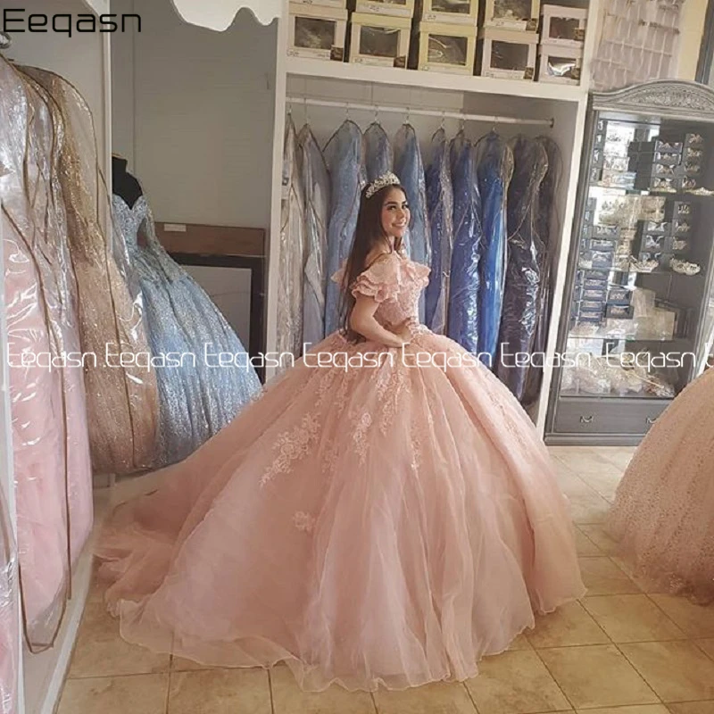 Personalizado Rosa dulce 16 vestido para quinceañeras 2024 vestido de baile elegante Vestidos de encaje 15 Anos adolescentes desfile Vestidos de fiesta de graduación