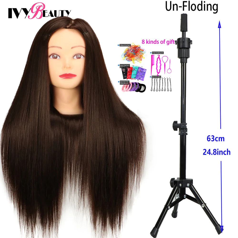 Professional Head Dolls For Hairdresser Educational Hairdressing Mannequin Training Head With Wig Stand Tipod For Wig Hair Style