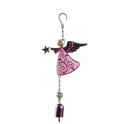 Wind Chime Decorative Unique Angle Pattern Design Metal Outdoor Angel Wind-bell Indoor Hanging Decoration