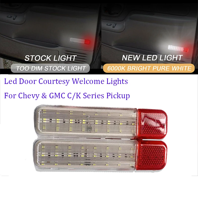 

15021518 15021517 Car Led Door Courtesy Welcome Lights For Chevy & GMC C/K Series Pickup 1997 ~ 2000 Footwell Luggage Light