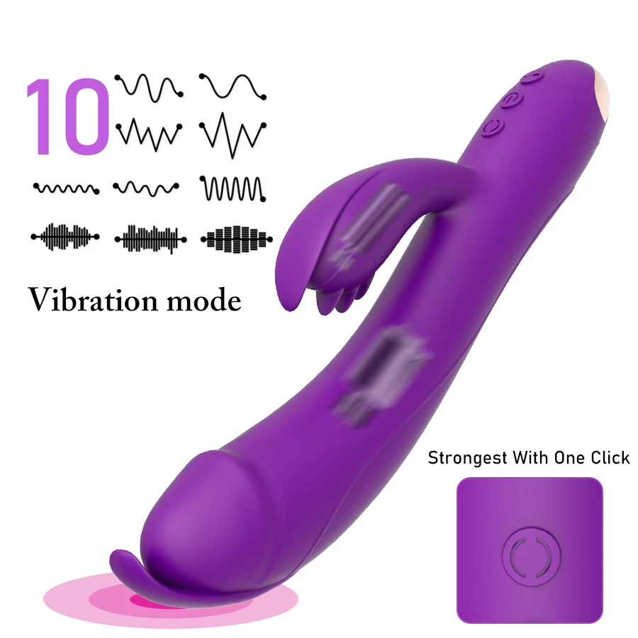 FLXU Dildo Rabbit Vibrator for Women Dual Vibration Silicone Female Masturbator Vagina Clitoris Massager Sex Toys For Women