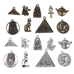 10pcs Mysterious Ancient Egyptian Pyramid The Eye Of Horus God Of Death Anubis Bastet Charm For Keychain Making Bracelet Making