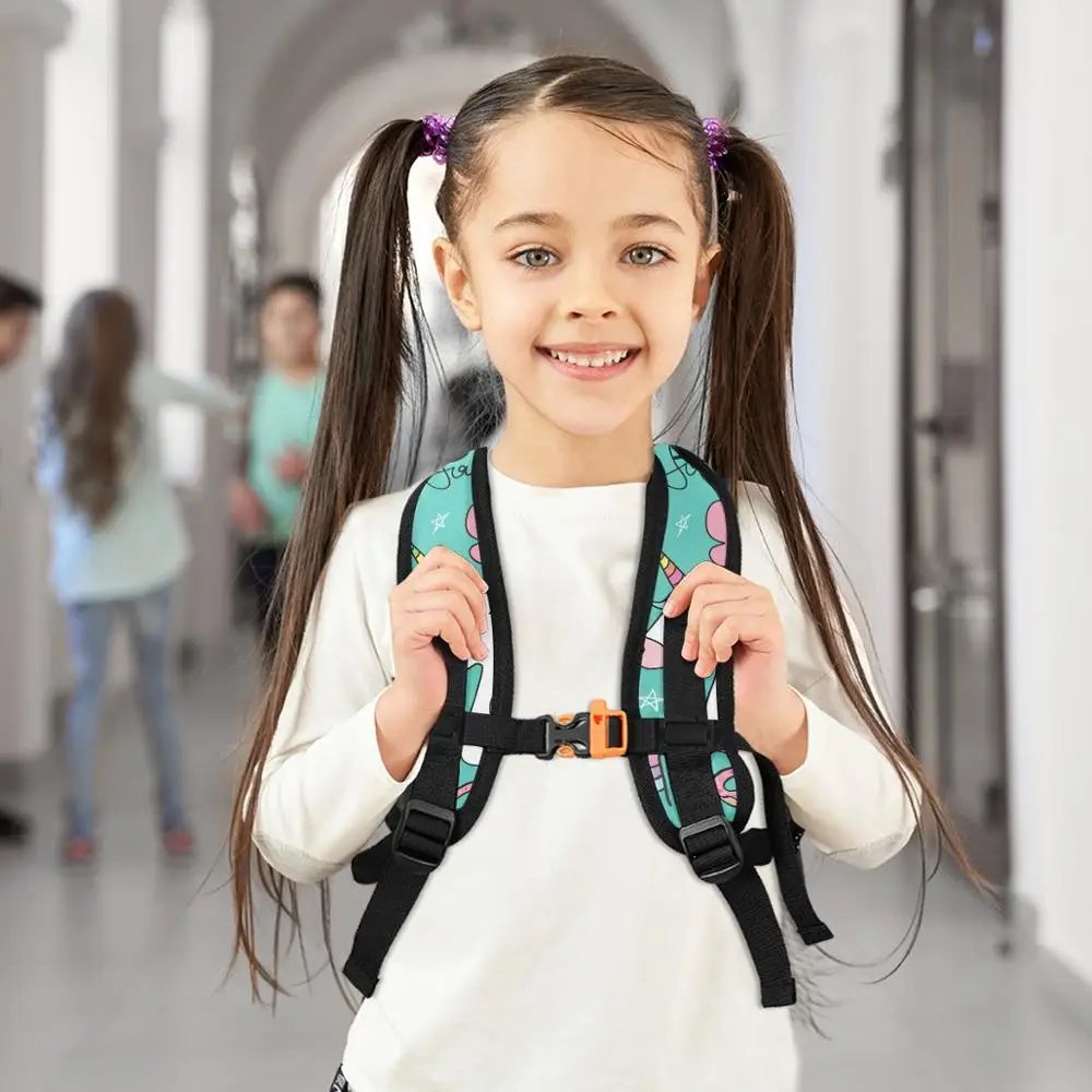 Alaza unicórnio impressão crianças mochilas crianças sacos de escola do jardim infância mochilas bebê meninos meninas berçário da criança bonito quente