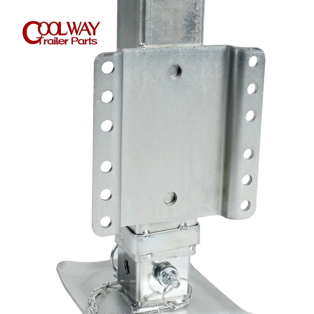 Heavy Duty Side Wind Square Trailer Jack With Footplate Zinc-Plated Bolt On Utility Boat Drop Leg Stands Corner Steady Parts