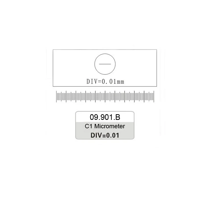 2 Stück C1-C7 Mikroskop-Kalibrierobjektträger, Retikul-Mikrometer, biologisches Messkalibrierlineal – Detail 3