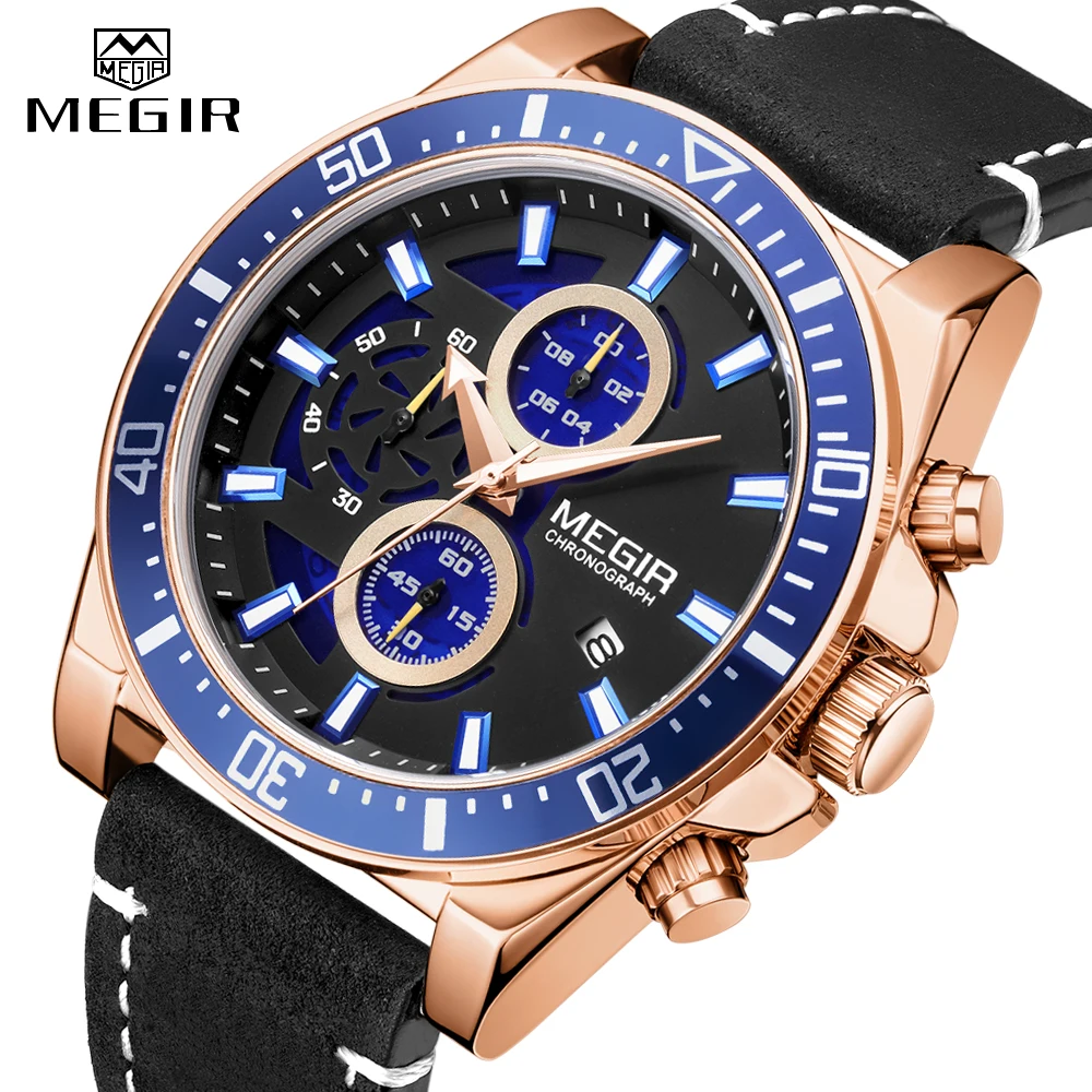 

MEGIR Top Brand New Mens Watches Luxury Waterproof Men's Quartz Watch Men Fashion Sports Chronograph Clock Relogio Masculino