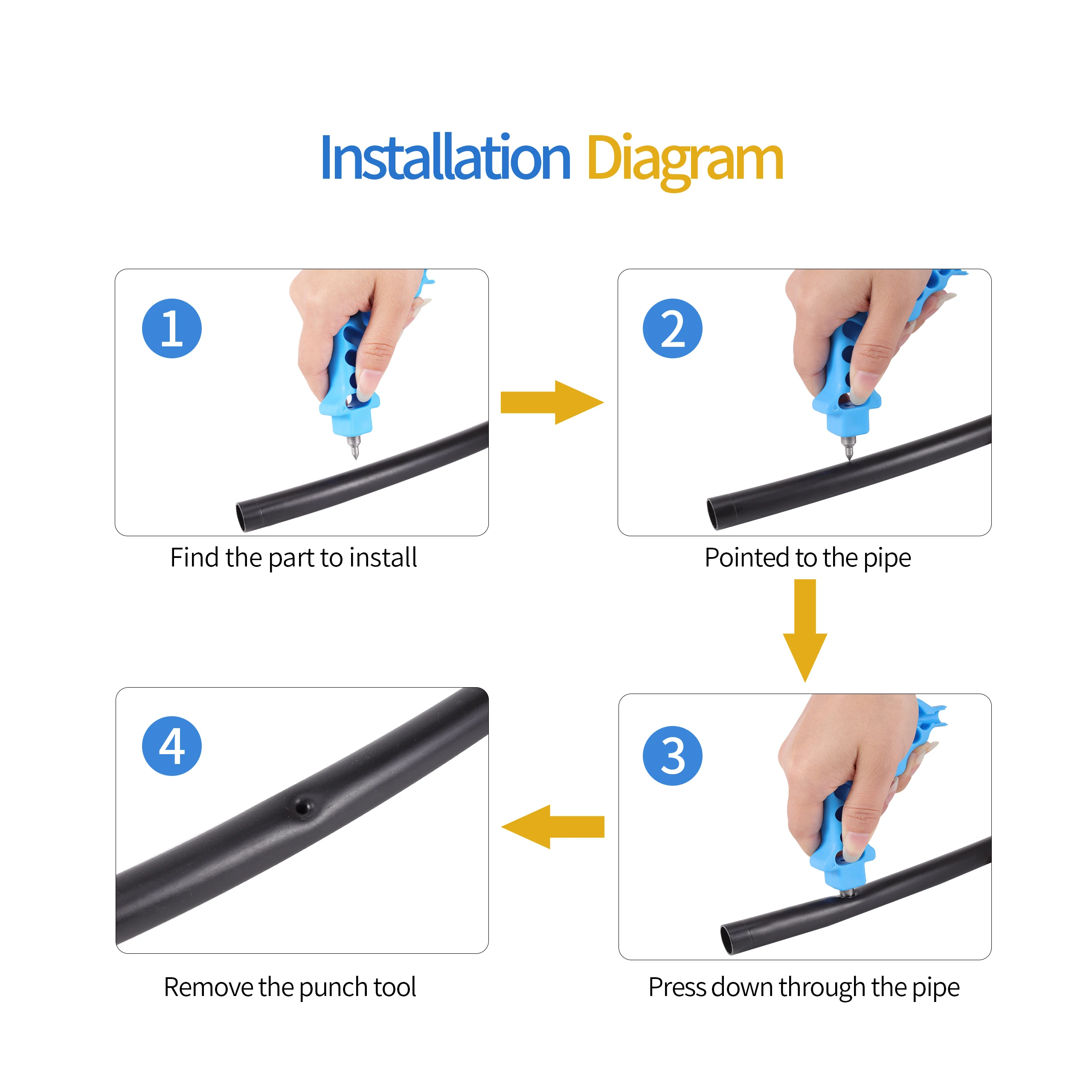 4mm Drill Hose Tubing Hole Punch Drilling Tools Garden Water Irrigation Fittings Simple Punch Puncher