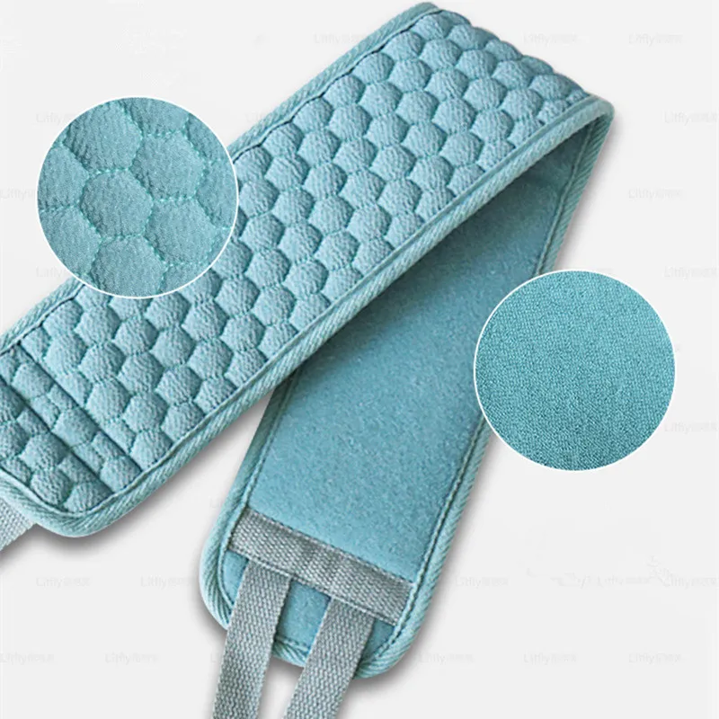 Double-Sided Long Bath Towel Pull Back Strap Exfoliating Back Scrubber Shower Loofah Body Skin Cleaning Bath Towel