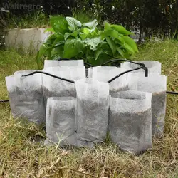 Bolsas biodegradables de tela no tejida para cultivo de plantas, diferentes tamaños, bolsas para vivero, macetas, bolsas de plantación de aireación ecológicas
