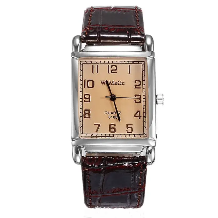 Womage Uhren Mode Casual Uhren Frauen Rechteck Uhren Lederband Quarzuhren Damen uhren Reloj Mujer Hodinky