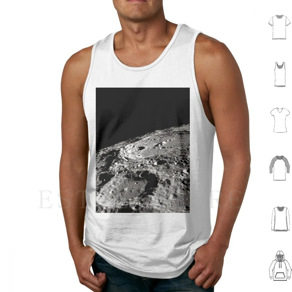 Terraced Wall Crater On The Lunar Limb Tank Tops Vest Sleeveless Moon Black And White Luna Crater Luna Limb Space Outer