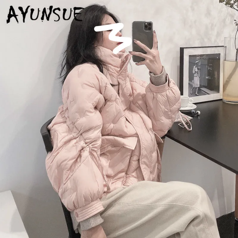 White Duck Down Jacket Women Clothes 2020 Winter Coat Women Stand Collar Korean Puffer Jacket Women Warm Parka RY9772 YY2146