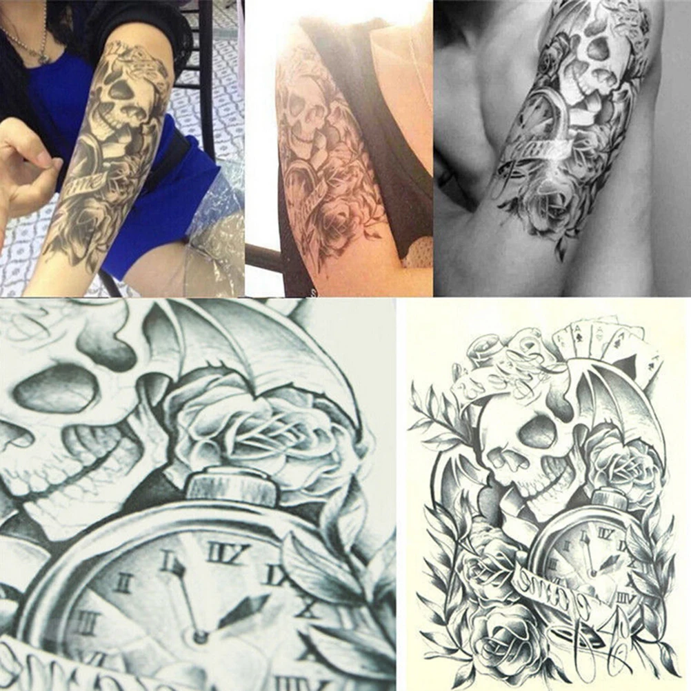 Mangas de tatuaje temporales grandes 3D, tatuajes a prueba de agua, conversión de tatuajes, transferencia, tatuaje falso, pegatinas Flash, estilo múltiple