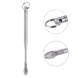 1PC Stainless Steel Spiral Ear Pick Spoon Ear Wax Removal Cleaner Ear Care Beauty Tool Multi-function Portable With Key Chain