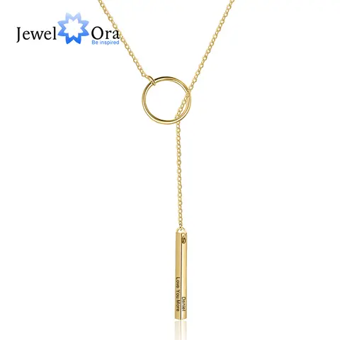 Vertical Name Bar Necklace jewelora