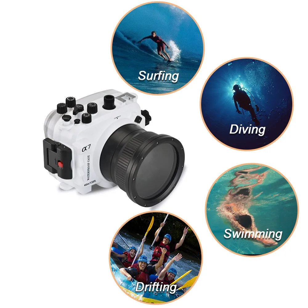 Seafrogs A7 NG 40m/130ft  Professional Diving Underwater Waterproof Housing Case For Sony A7 A7R A7S Support 28-70mm lens