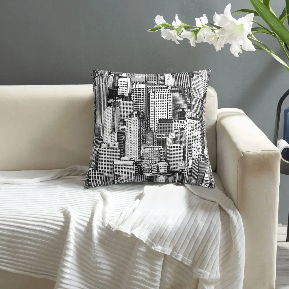 

Sketch High Buildings Pattern (1) pillowcase printed cushion cover sofa waist pillow pillow cover