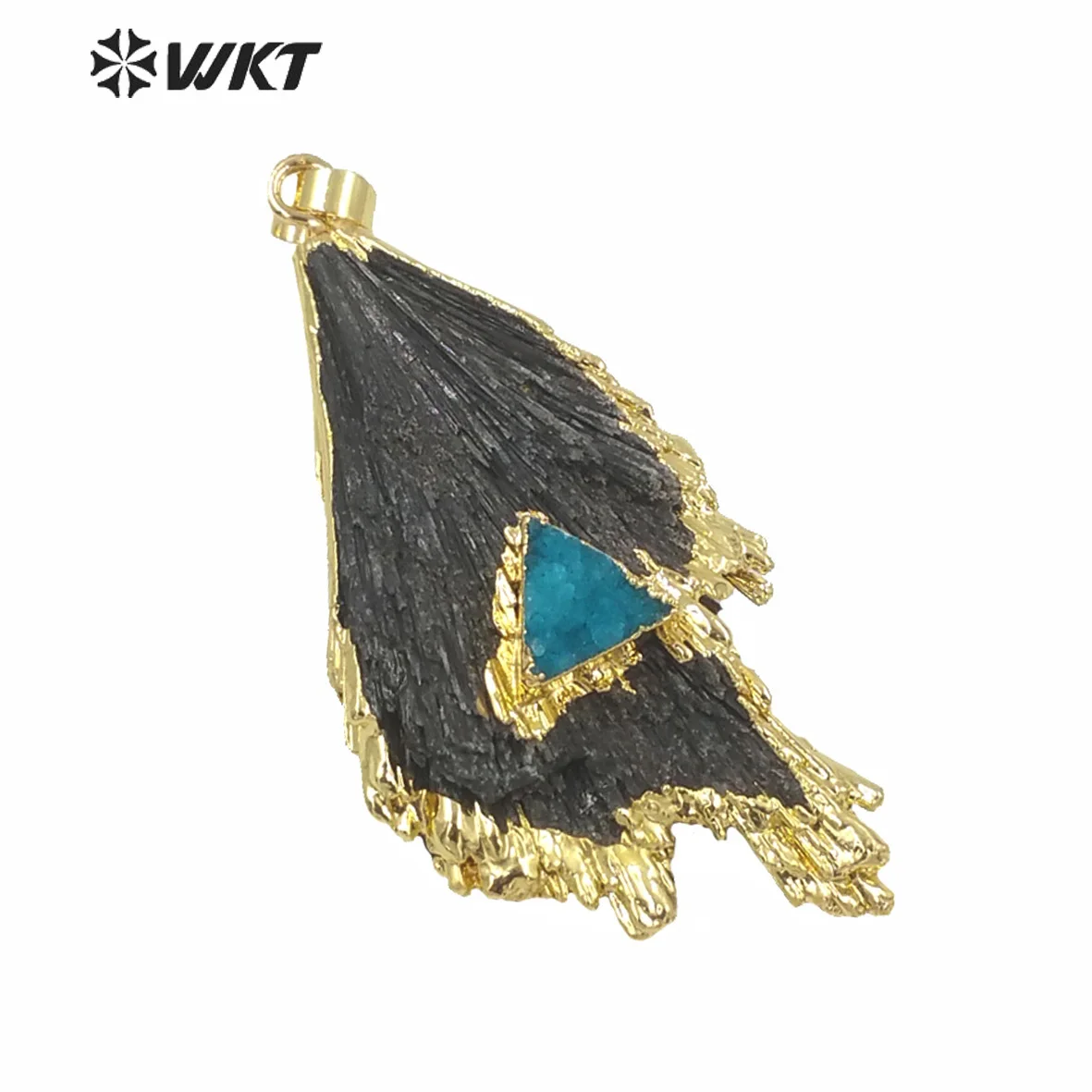 WT-P1369 Fashion natural stone pendant random shape elegant black color pendant for women necklace making only wholesale price