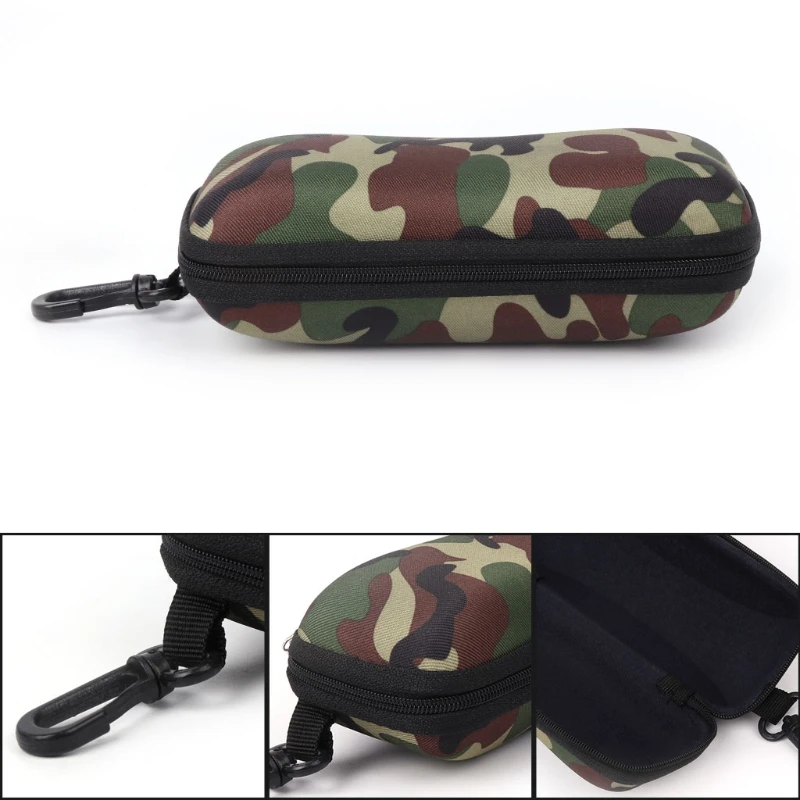 Glazen Doos Zonnebril Case Camouflage Opslag Protector Rits Unisex Container