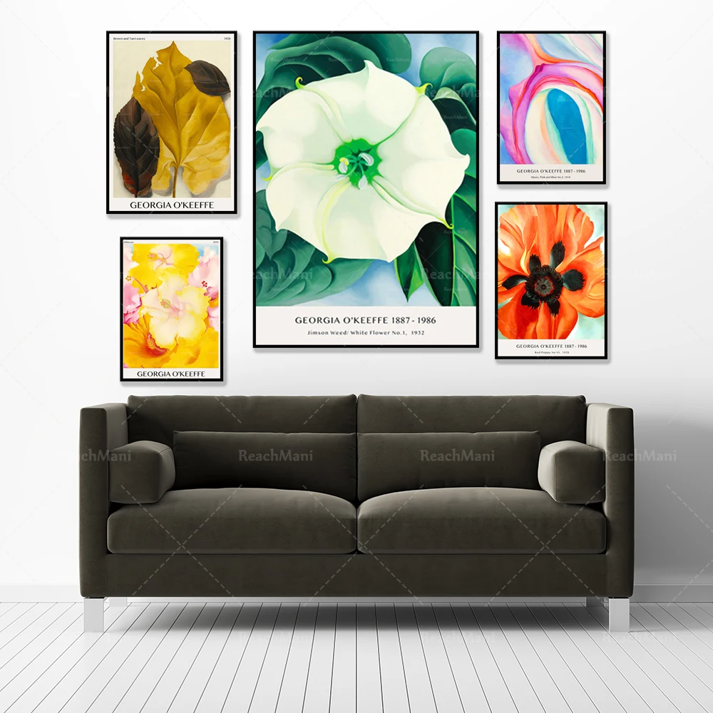 Georgia O'Keeffe posters, exhibition posters, museum posters, exhibition art flower prints, vintage posters, vintage prints gift