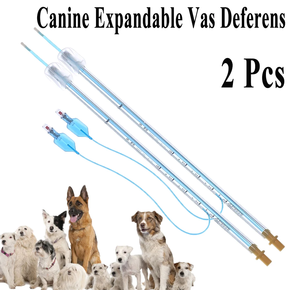 2PCS New Design Pet Dog Canine Artificial Insemination With Inflatable Ball Locate Uterine Orifice Sperm Injection Disposable