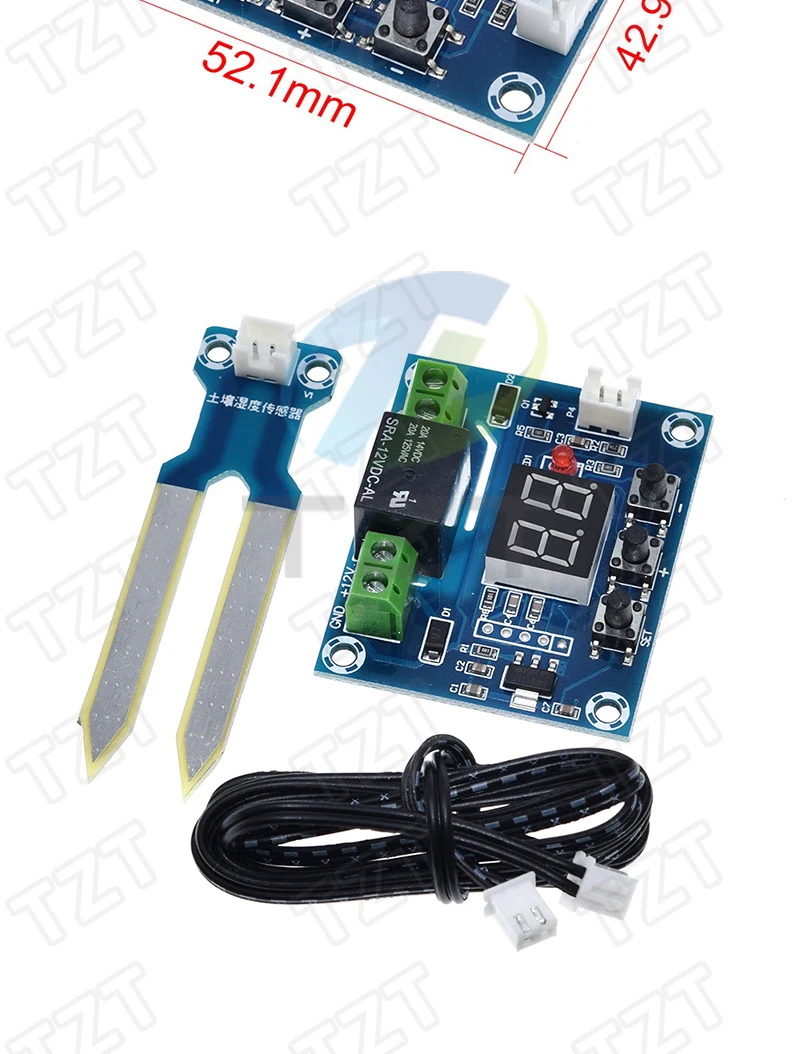 TZT Kapazitiver Bodenfeuchtesensor Modul Bodenfeuchtigkeits-Digitalanzeige Relais-Steuermodul Automatische Bewässerung für Arduino – Detail 17