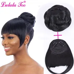 Parrucca sintetica per capelli finti e Bang Set fibra resistente al calore Chignons HairPiece parrucca coda di cavallo per donna Clip in estensione dei capelli