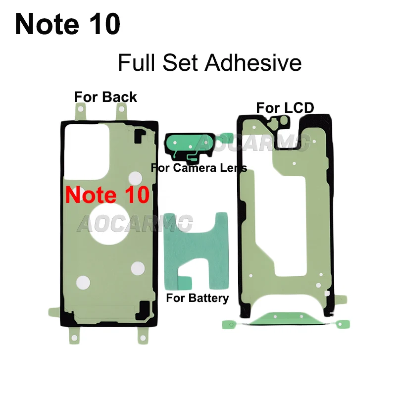 Aocarmo For Samsung Galaxy Note 10 Full Set Adhesive LCD Screen Tape Back Battery Cover Frame Camera Lens Waterproof Sticker