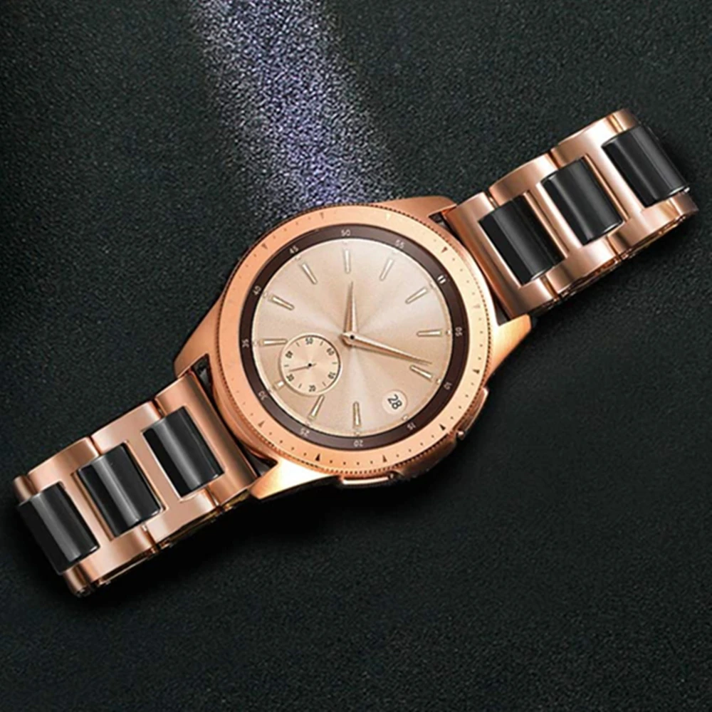 

Ремешок керамический из нержавеющей стали для Samsung Galaxy Watch 4 Classic 46 мм 42 мм, браслет для Galaxy Watch 4 44 мм 40 мм, 20 мм 22 мм