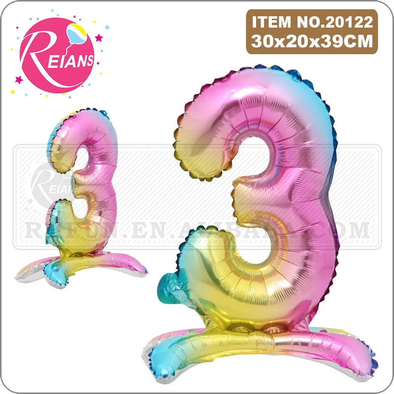 16 inch standing gradient digital number rainbow balloon wedding anniversary birthday party banquet decoration aluminum balloons