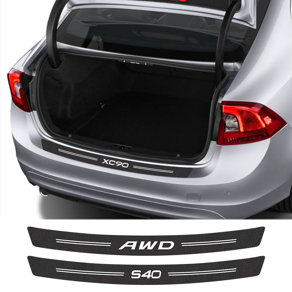 For Volvo V90 V50 S60 XC70 S40 V40 V60 XC60 XC90 XC40 T6 S90 AWD C30 C70 S80 V70 Car Rear Bumper Trunk Stickers Auto Accessories