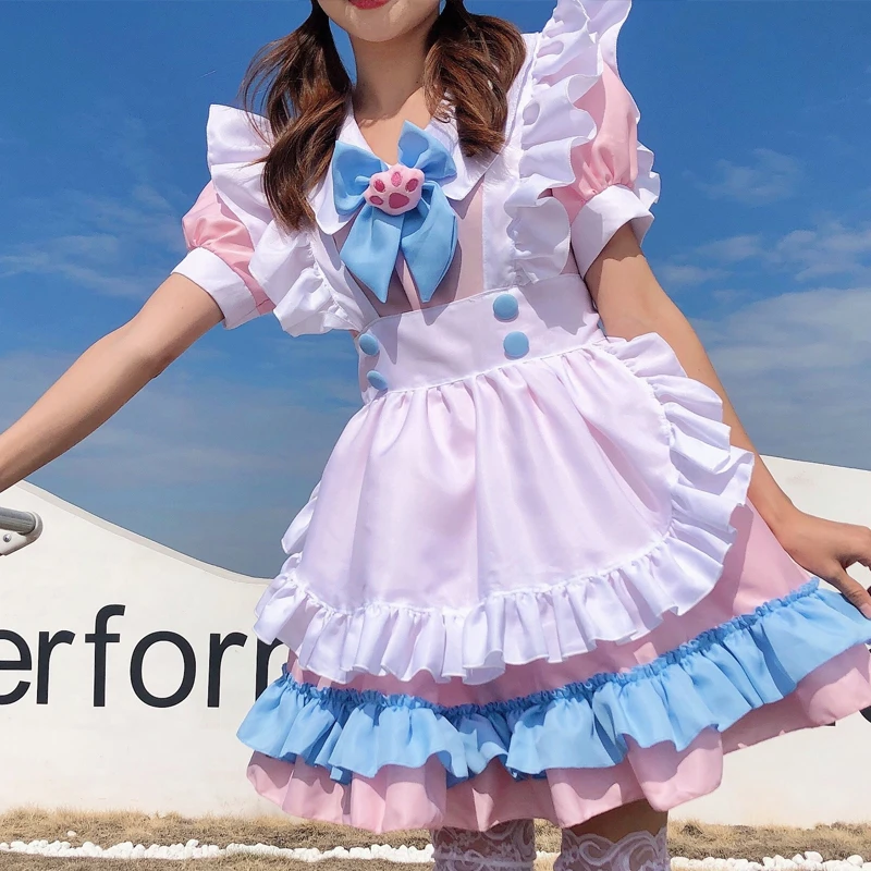 DDLG/ABDL Restraint Outfit Lockable Lolita Dress With Lock Anklecuffs Collar Sexy Costume For Women Plus Size Mistress Men