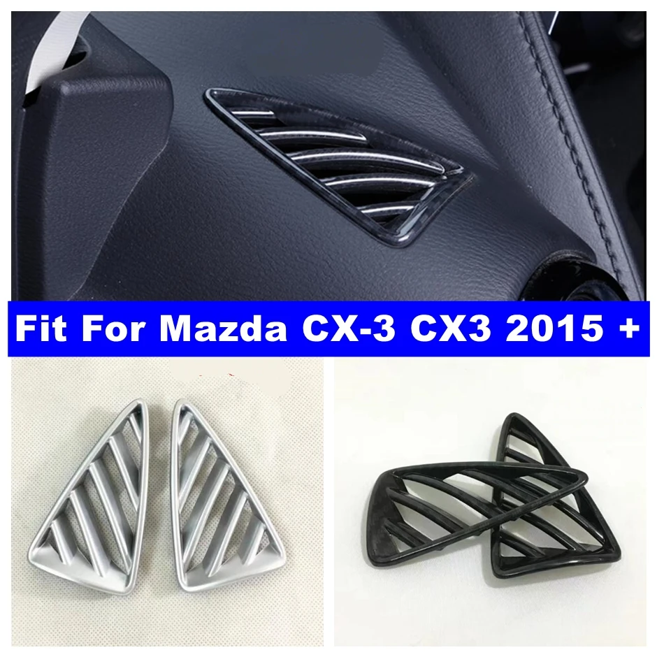 

Dashboard Side AC Air Outlet Frame Decoration Cover Trim Matte / Carbon Fiber Look Interior Fit For Mazda CX-3 CX3 2015 -2021