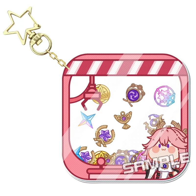 Anime Genshin Impact Kujo Sara THOMA Bennett Yae Miko Acrylic Keychain Shake Pendant Cartoon Keyring Cosplay