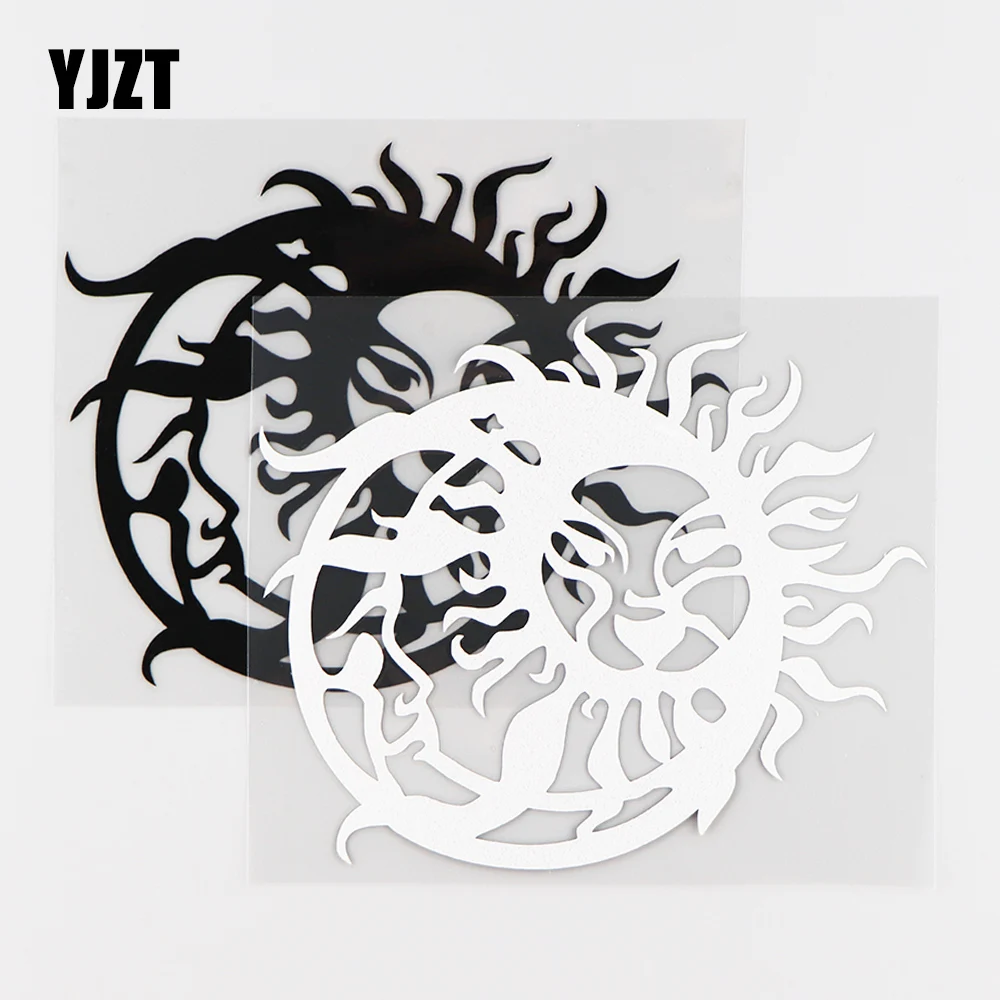 YJZT 14X11.5CM Life Sun Moon Exchange Art Decor Car Stickers Vinyl Decal  Black / Silver 10A-0347