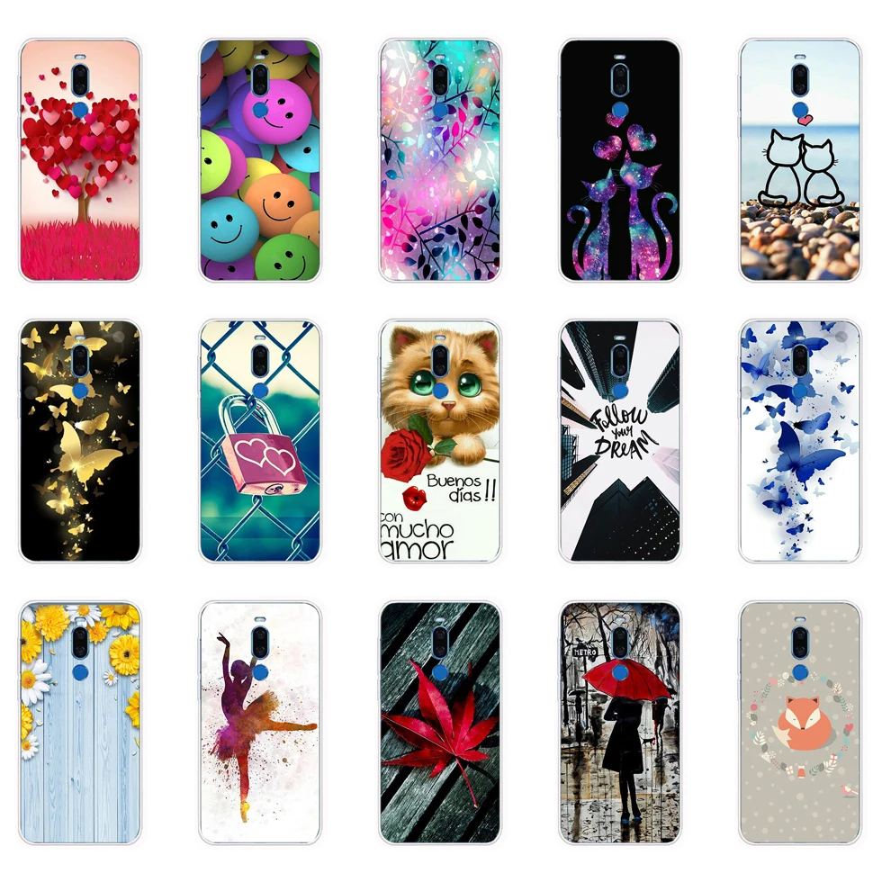 For Meizu X8 M8 Lite Case Soft TPU Silicon Back Cover For Meizu X8 Case M8 Lite Rose Print Phone Case Coque Para Pro 7 Plus