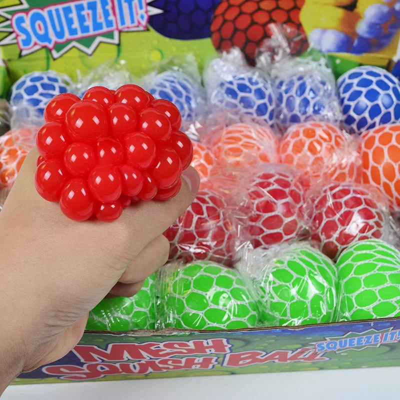 Bola de ventilación de malla de 5cm, bolas de uva suaves, juguete para aliviar la presión de los niños, juguetes de descompresión para apretar, regalo para adultos y niños