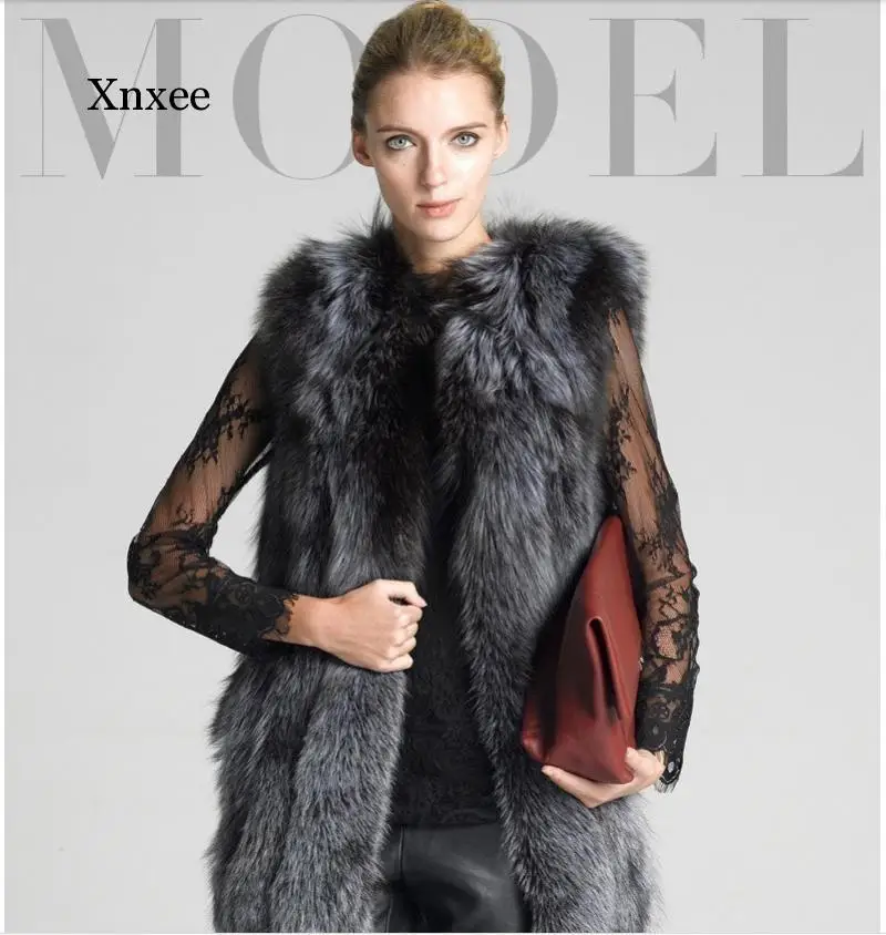 S-6Xl Long Faux Mink Fur Vest Coat Furry Female Jacket Winter Parka Women Thick Warm Elegant  Fox Outerwear Clothing