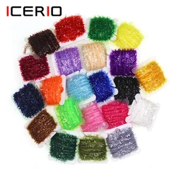 ICERIO 4PCS Ice Chenille Translucent Mylar Chenille Fly Tying Materials Nymph Streamers Lure Making